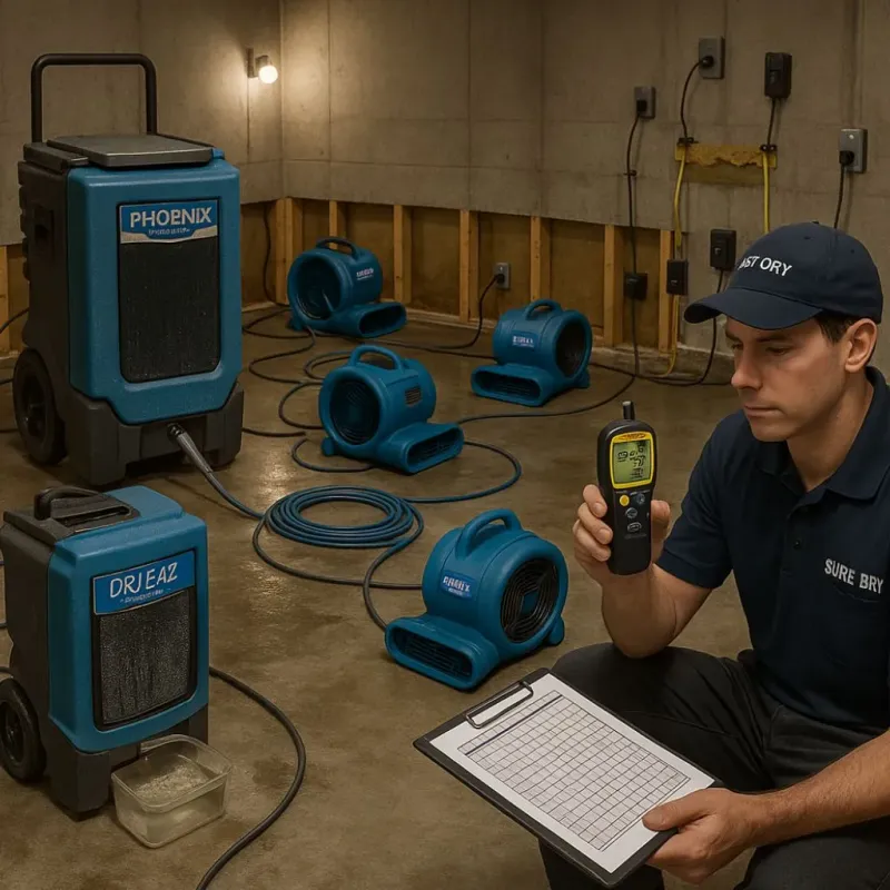 Structural Drying and Dehumidification process in Normandy, MO